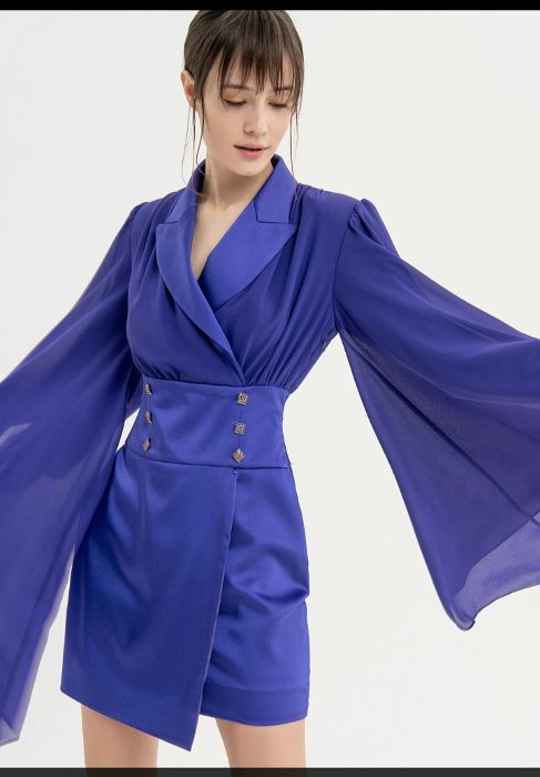 Vestito in raso con maniche ampie art. WD1010 FRACOMINA