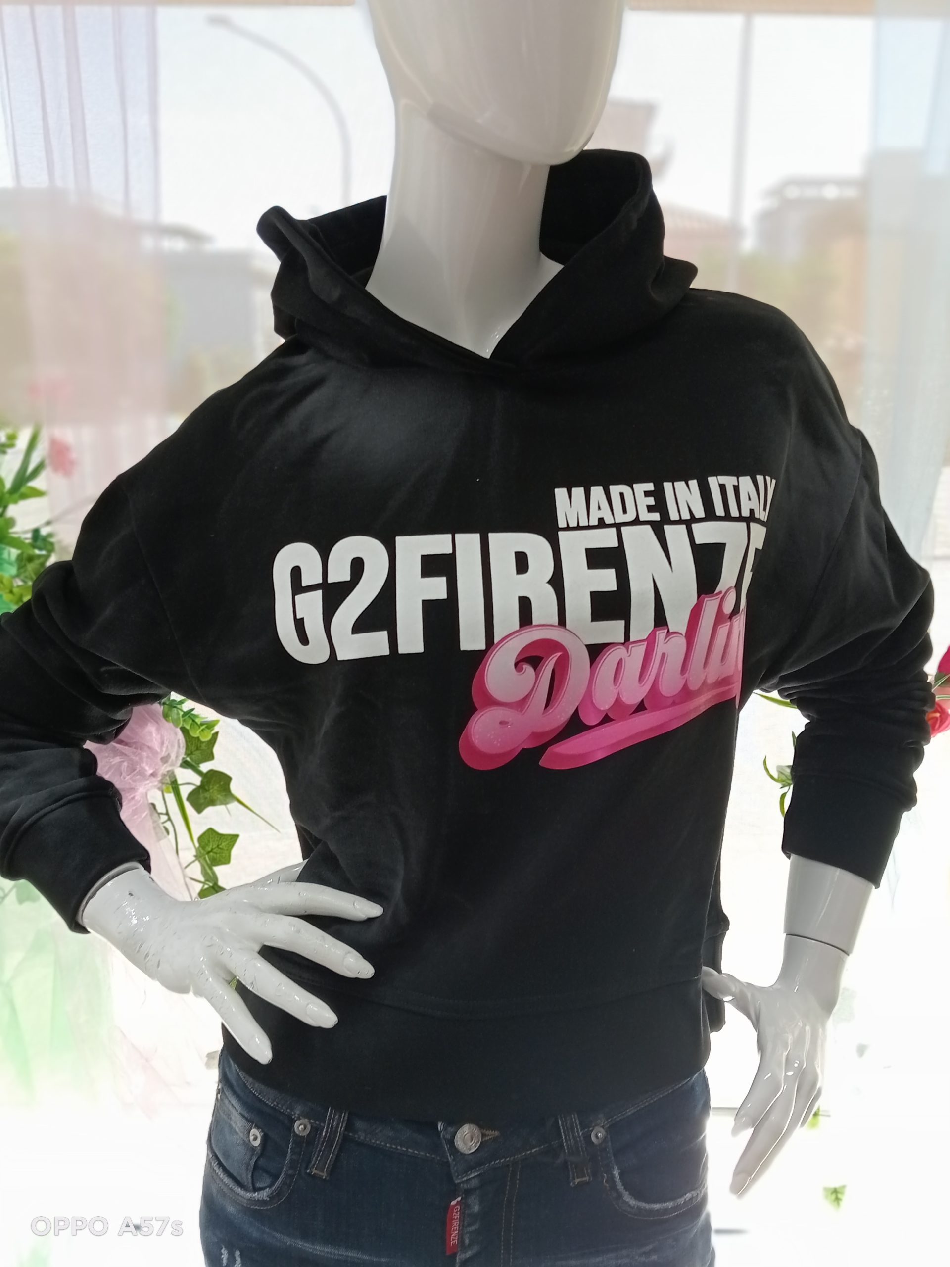 Felpa stampata con cappuccio art. DARLING G2FIRENZE DONNA
