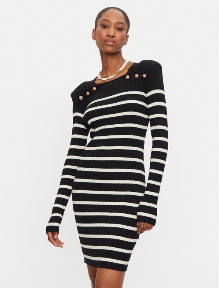 Abito corto a maglia a righe art. WD5005 FRACOMINA