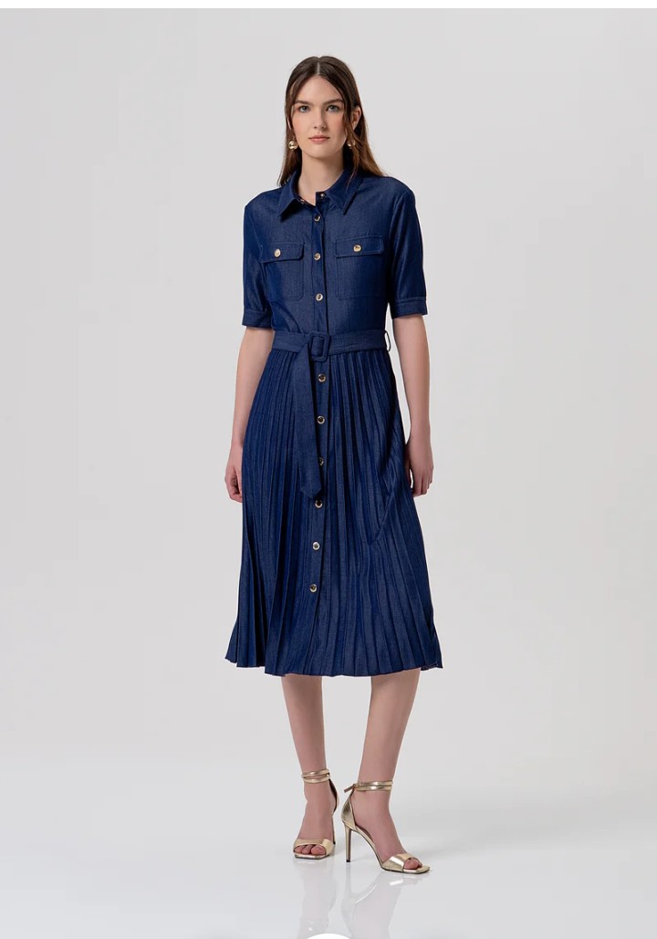 Abito corto in cotone con plisse’ art. FRSD4003 FRACOMINA